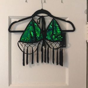Green Sequin Bralette